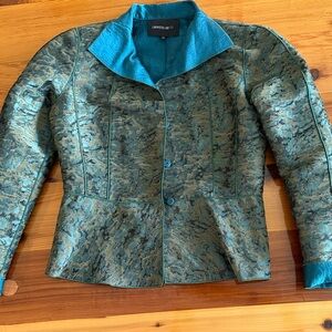 Lafayette 148 New York Textured Green Blazer Can be sold as a set